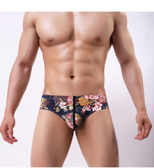 Dark Floral Print Briefs