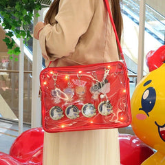 Transparent Pin Display Shoulder Bag