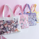 Transparent Pin Display Canvas Handbag