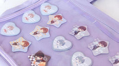 Transparent Pin Display Canvas Handbag