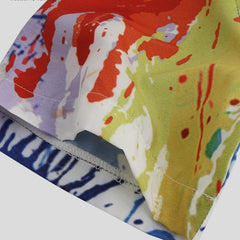 Splashed Rainbow Gay Short Sleeve Printed Shirt