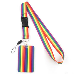 Rainbow Neck Strap Lanyard + ID Case