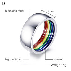 Discreet Rainbow Pride Ring