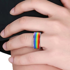 All-Over Rainbow Pride Ring
