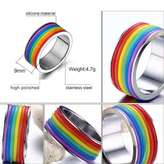 All-Over Rainbow Pride Ring
