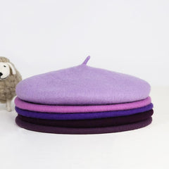 Shades Of Purple Elegant Woollen Beret