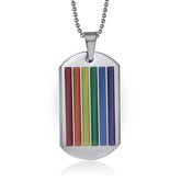 Gay Pride Dog Tag Necklace