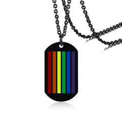 Gay Pride Dog Tag Necklace