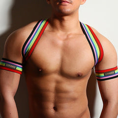 Rainbow Pride Elastic Harness