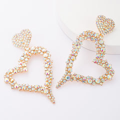 Opulence Heart Rhinestone Earrings