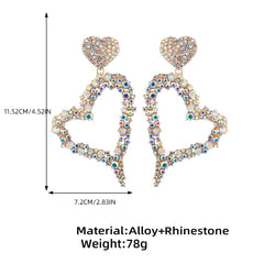 Opulence Heart Rhinestone Earrings