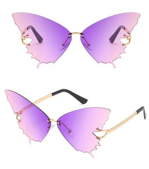 Butterfly Rimless Sunglasses