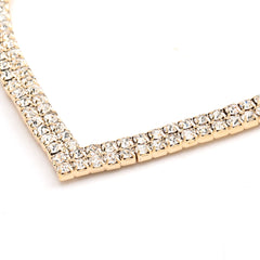 Heart-Shaped Hoop Rhinestone Earrings