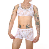 Lace Crop Top + Boxers Set