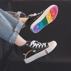 Rainbow Retro Canvas Shoes