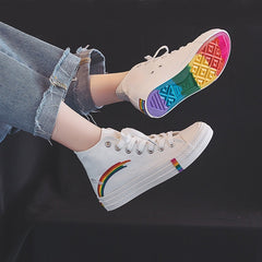 Rainbow Retro Canvas Shoes