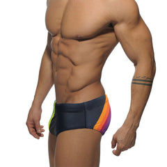 Rainbow Striped Swim Briefs