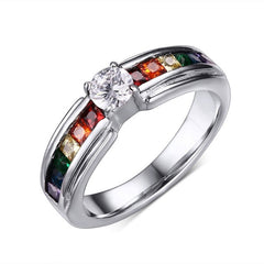 Cubic Zirconia Rainbow Ring