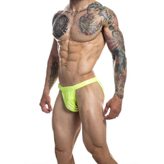 PU Leather Buckle-Up Swim Briefs