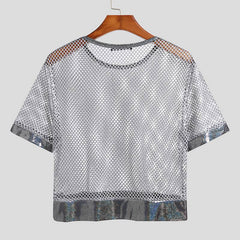 Silver Mesh See Through Crop Top
