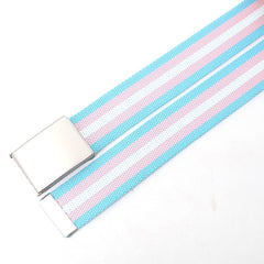 Transgender Pride Flag Canvas Belt