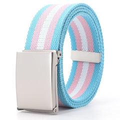 Transgender Pride Flag Canvas Belt