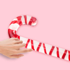 Glass Red Candy Cane Dildo