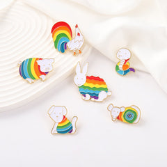 Rainbow Zodiac Animals Enamel Pins