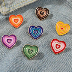 Colorful Gradient Heart Enamel Pins