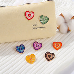 Colorful Gradient Heart Enamel Pins