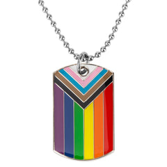 LGBT Progress Pride Tag Necklace