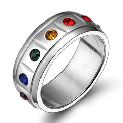 Rainbow Jeweled Pride Ring