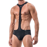 Black Breathable Mesh Gay Bodysuit