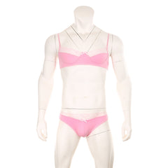 Mens Lace Lingerie Panties & Bra Set