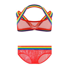 Gay Pride Mesh Harness + Underwear Outfit