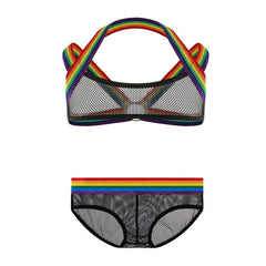 Gay Pride Mesh Harness + Underwear Outfit