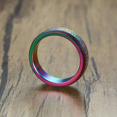 Chromatica Sandblasted Spinner Ring