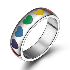 Rainbow Hearts Pride Ring