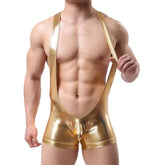 Gold PU Leather Bodysuit