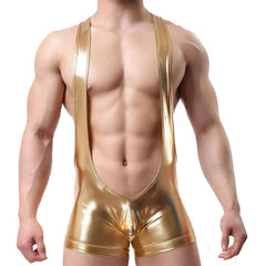 Gold PU Leather Bodysuit