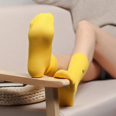 Banana Yellow Cotton Socks