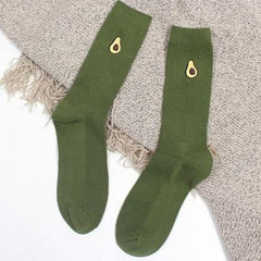 Avocado Green Cotton Socks