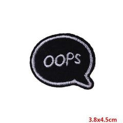 Oops Iron On Embroidered Patch