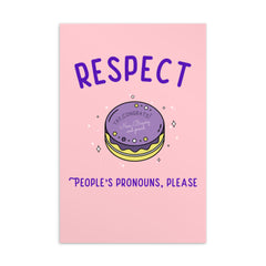 Respect People's Pronouns Please Postcard