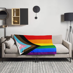 LGBT Progress Pride Flag Throw Blanket