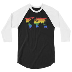 Gay Map 3/4 Sleeve Raglan Shirt
