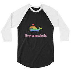 Homosexwhale 3/4 Sleeve Raglan Shirt
