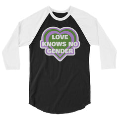 Love Knows No Gender Genderqueer 3/4 Sleeve Raglan Shirt