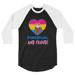 Pansexual And Proud 3/4 Sleeve Raglan Shirt