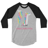 I Give Zero Fox Glitter 3/4 Sleeve Raglan Shirt